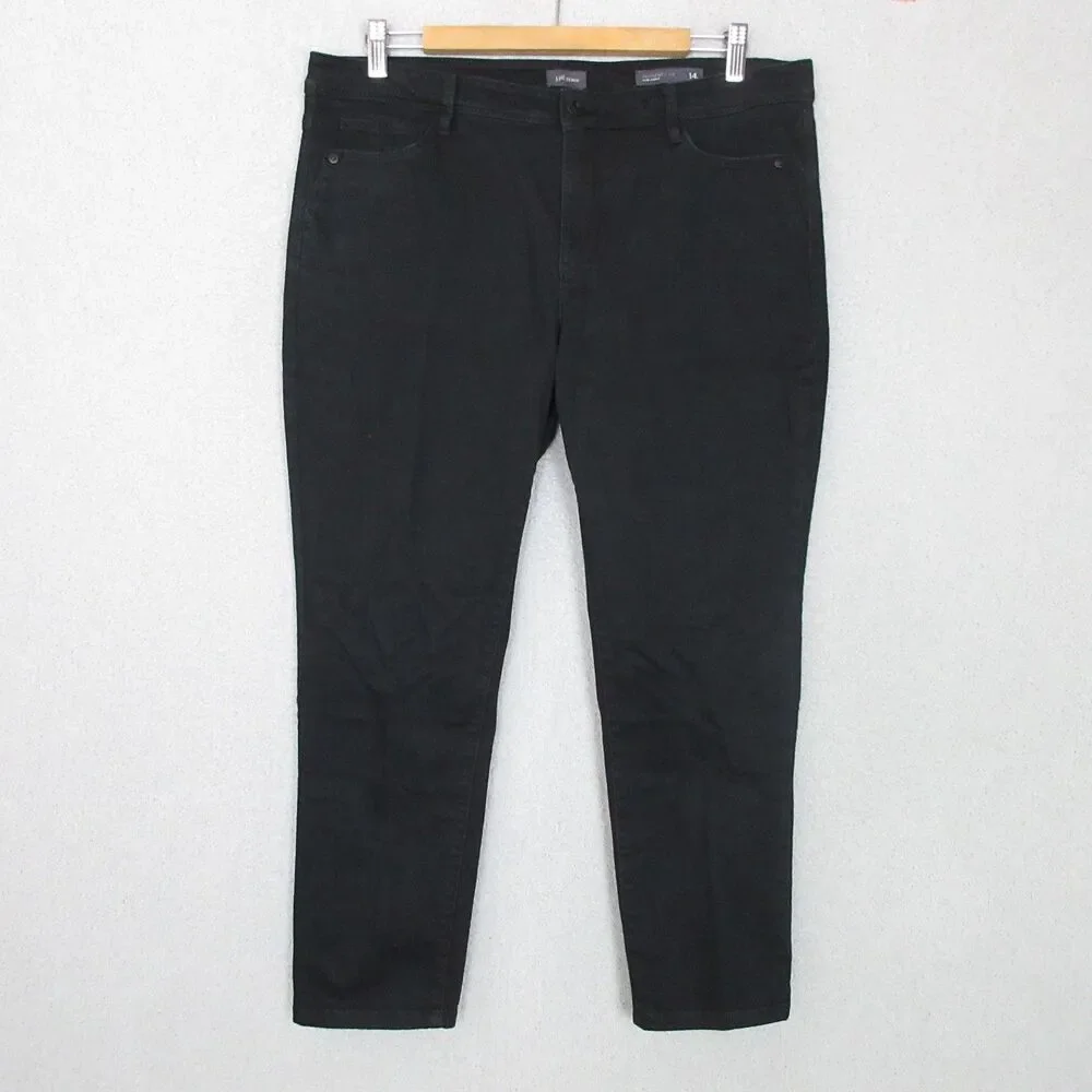 J Jill Jeans Womens 14P Petite Authentic Fit Slim Ankle Black Stretch 36x26